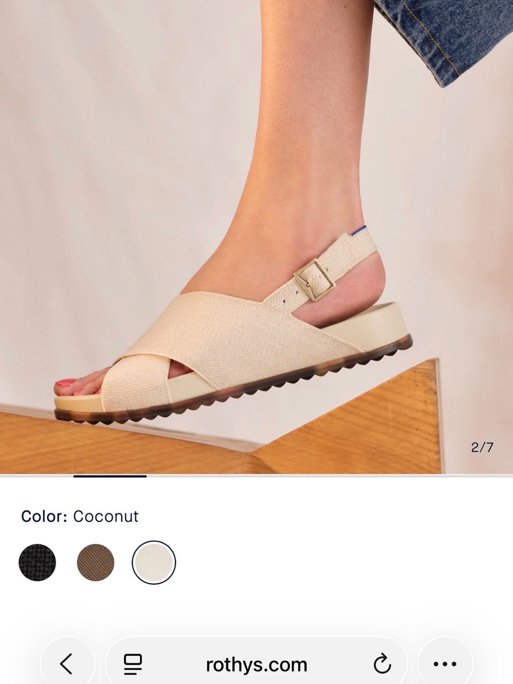 Rothy’s the weekend sandal coconut size 10.5 - Picture 10 of 10